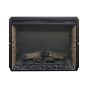 English Elm 28 Inch Slim Electric Fireplace Insert with Realistic Log Flame and Remote Timer W1769P430699