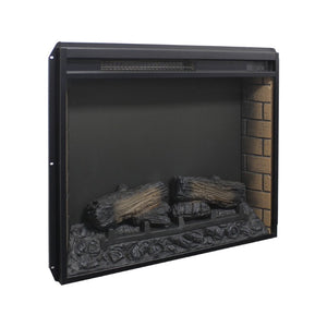 English Elm 28 Inch Slim Electric Fireplace Insert with Realistic Log Flame and Remote Timer W1769P430699