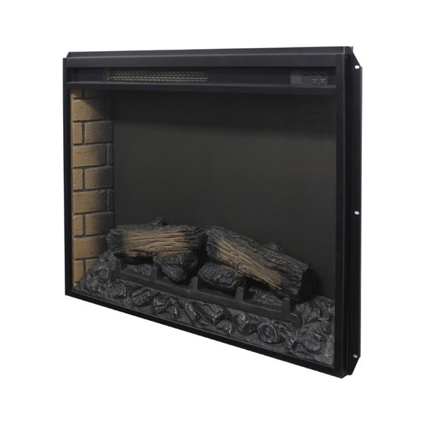 English Elm 28 Inch Slim Electric Fireplace Insert with Realistic Log Flame and Remote Timer W1769P430699