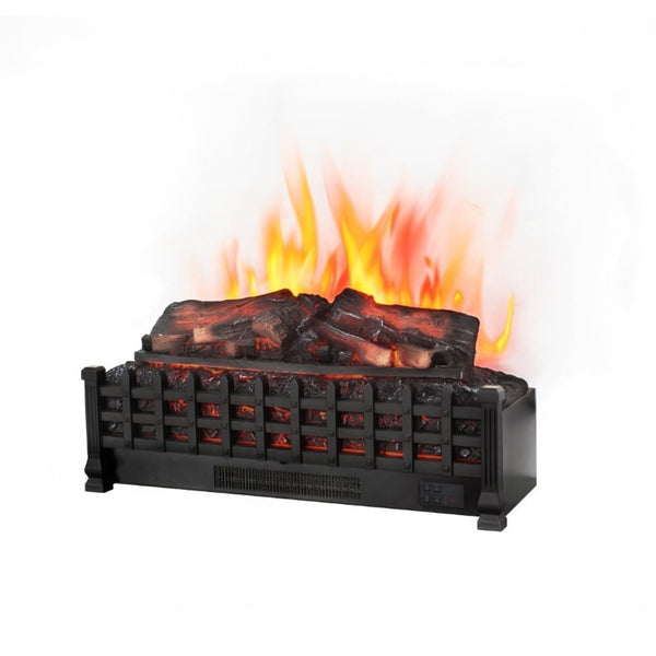 English Elm 26 Inch Freestanding Electric Fireplace Insert with 3D Log Flame and Wood Trim W1769P456005