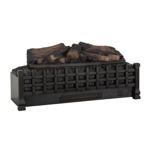 English Elm 26 Inch Freestanding Electric Fireplace Insert with 3D Log Flame and Wood Trim W1769P456005