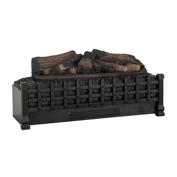 English Elm 26 Inch Freestanding Electric Fireplace Insert with 3D Log Flame and Wood Trim W1769P456005