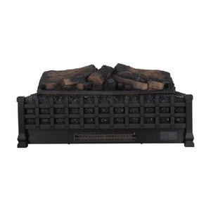 English Elm 26 Inch Freestanding Electric Fireplace Insert with 3D Log Flame and Wood Trim W1769P456005