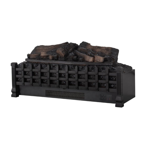 English Elm 26 Inch Freestanding Electric Fireplace Insert with 3D Log Flame and Wood Trim W1769P456005