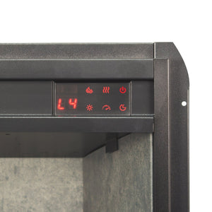 English Elm 28 Inch Infrared Electric Fireplace Insert with 3d Flames and Cement Grey Firebox W1769P458333