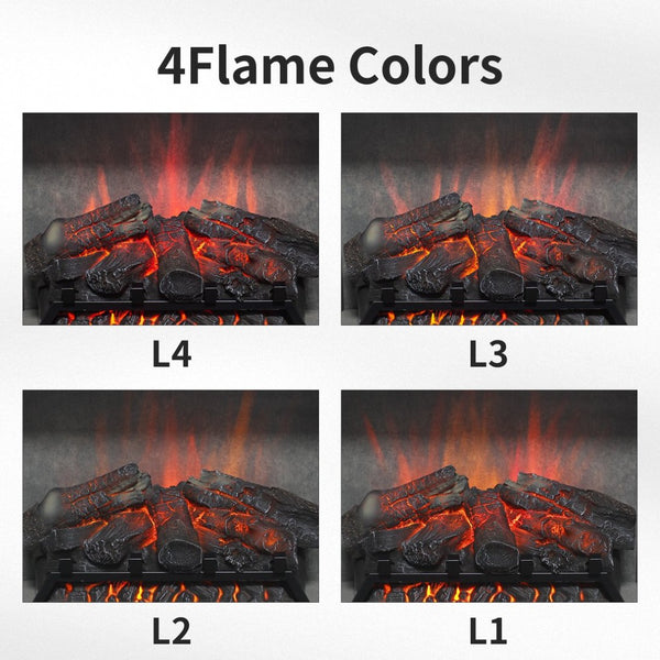 English Elm 28 Inch Infrared Electric Fireplace Insert with 3d Flames and Cement Grey Firebox W1769P458333
