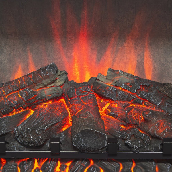 English Elm 28 Inch Infrared Electric Fireplace Insert with 3d Flames and Cement Grey Firebox W1769P458333