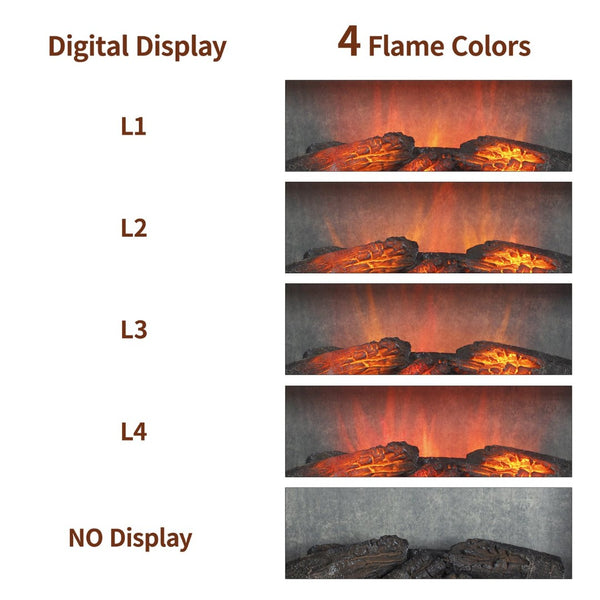 English Elm 33 Inch Infrared Quartz Fireplace Insert with 3d Flames and Cement Texture Inner Wall W1769P458335