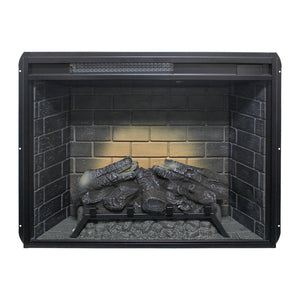 English Elm 28 Inch Recessed Infrared Quartz Fireplace Insert with 3d Flame and Trim Kit W1769P459256