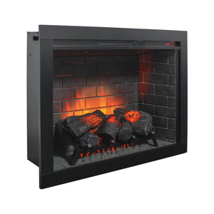 English Elm 33 Inch Infrared Electric Fireplace Insert with 3d Flame Effects and Trim Kit W1769P459257