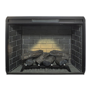 English Elm 33 Inch Infrared Electric Fireplace Insert with 3d Flame Effects and Trim Kit W1769P459257