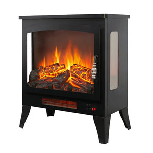 English Elm 21 Inch Three Sided Electric Fireplace Stove with 3D Flame LED and Remote Control W1769P498107