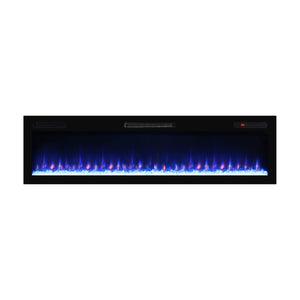 English Elm 62 Inch Recessed Wall Electric Fireplace with 16 Flame Colors Remote Timer Touch Screen W1769P498646