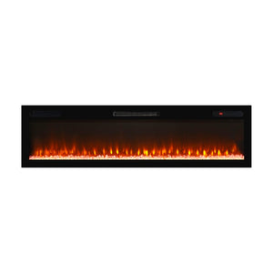English Elm 62 Inch Recessed Wall Electric Fireplace with 16 Flame Colors Remote Timer Touch Screen W1769P498646