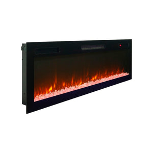 English Elm 52 Inch Recessed Wall Mount Electric Fireplace with LED Flame and Remote Timer Control W1769P505378