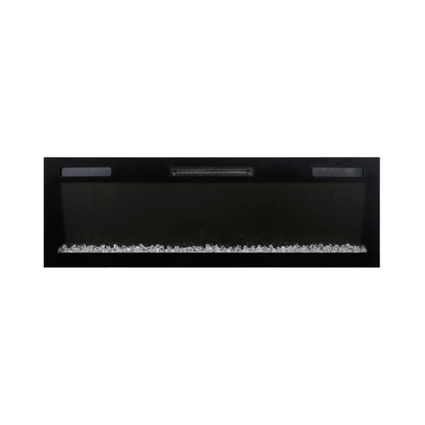 English Elm 52 Inch Recessed Wall Mount Electric Fireplace with LED Flame and Remote Timer Control W1769P505378