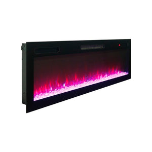 English Elm 52 Inch Recessed Wall Mount Electric Fireplace with LED Flame and Remote Timer Control W1769P505378