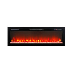 English Elm 52 Inch Recessed Wall Mount Electric Fireplace with LED Flame and Remote Timer Control W1769P505378