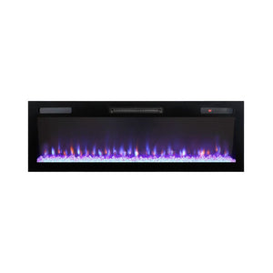 English Elm 52 Inch Recessed Wall Mount Electric Fireplace with LED Flame and Remote Timer Control W1769P505378
