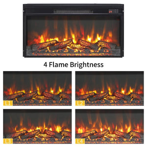 English Elm 30 Inch Electric Fireplace Insert Slim Log Set LED Flame Heater with Remote Timer W1769P518074