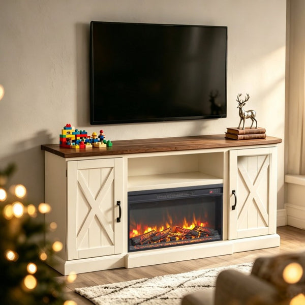 English Elm 30 Inch Electric Fireplace Insert Slim Log Set LED Flame Heater with Remote Timer W1769P518074