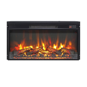 English Elm 30 Inch Electric Fireplace Insert Slim Log Set LED Flame Heater with Remote Timer W1769P518074