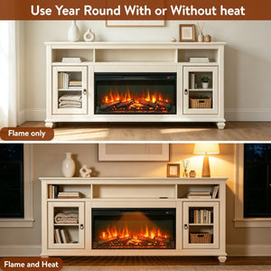 English Elm 36 Inch Electric Fireplace Insert Ultra Thin LED Log Set with Remote and Timer W1769P518076