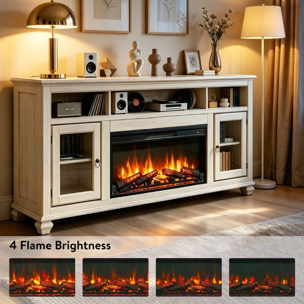 English Elm 36 Inch Electric Fireplace Insert Ultra Thin LED Log Set with Remote and Timer W1769P518076