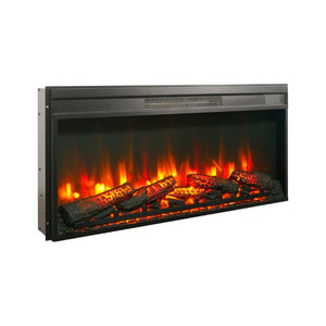English Elm 36 Inch Electric Fireplace Insert Ultra Thin LED Log Set with Remote and Timer W1769P518076