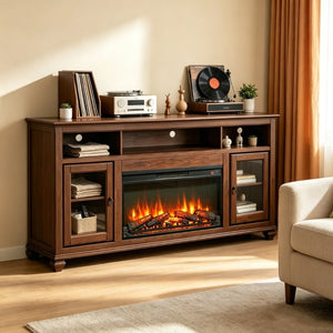 English Elm 36 Inch Electric Fireplace Insert Ultra Thin LED Log Set with Remote and Timer W1769P518076