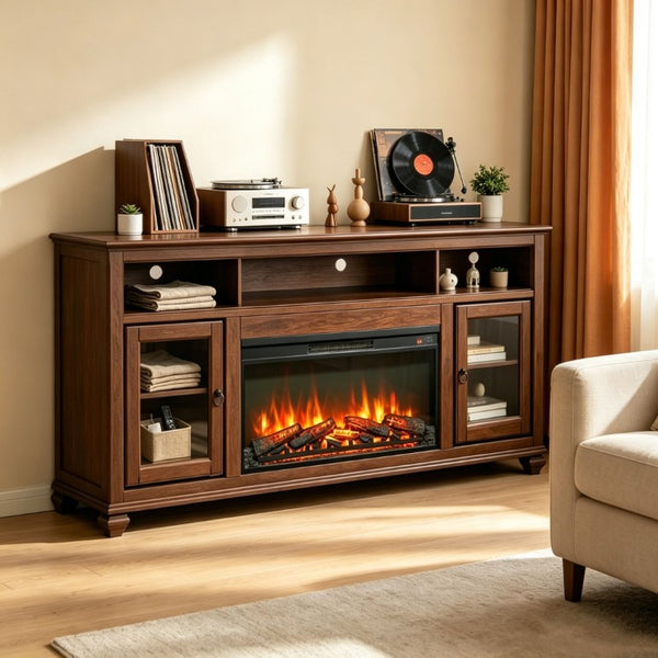 English Elm 36 Inch Electric Fireplace Insert Ultra Thin LED Log Set with Remote and Timer W1769P518076