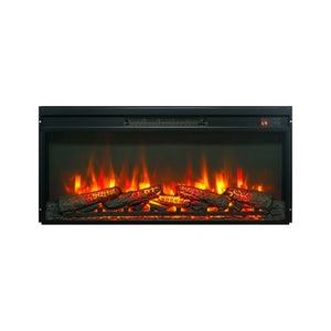 English Elm 36 Inch Electric Fireplace Insert Ultra Thin LED Log Set with Remote and Timer W1769P518076