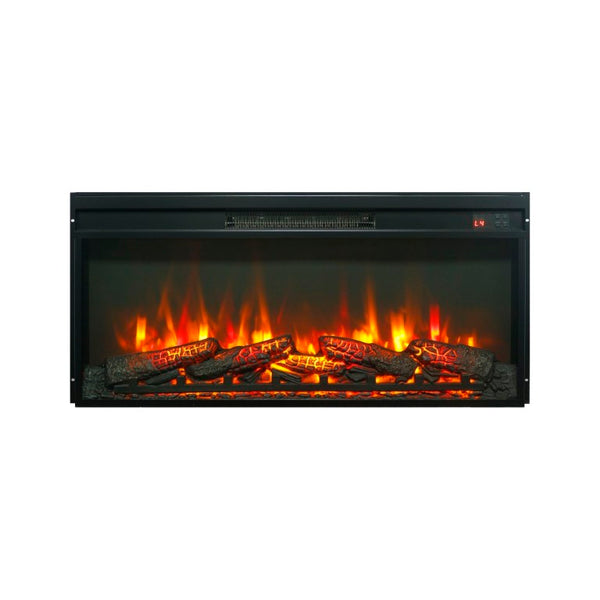 English Elm 36 Inch Electric Fireplace Insert Ultra Thin LED Log Set with Remote and Timer W1769P518076
