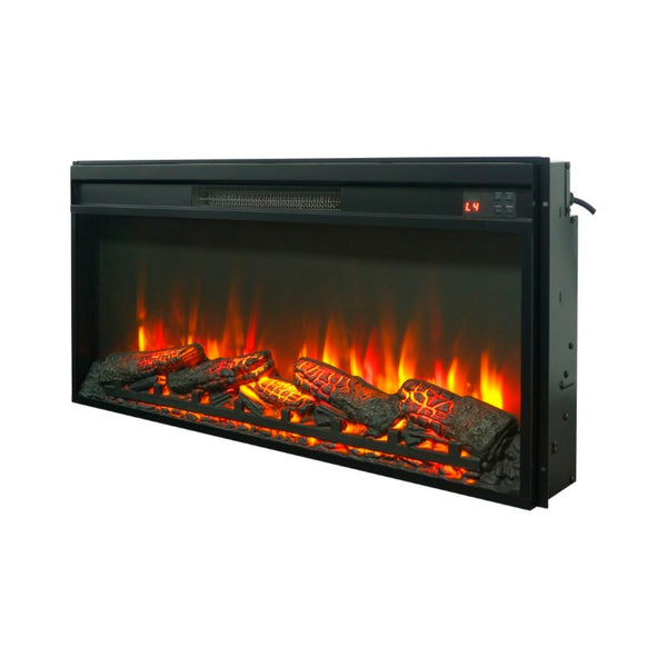English Elm 36 Inch Electric Fireplace Insert Ultra Thin LED Log Set with Remote and Timer W1769P518076