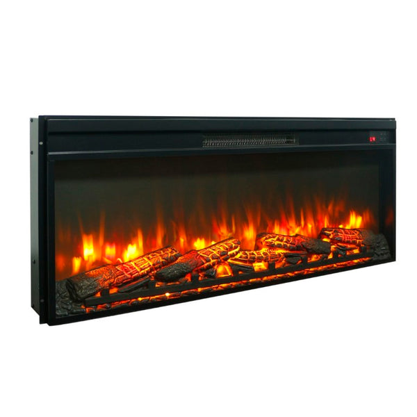 English Elm 42 Inch Ultra Thin Electric Fireplace Insert with Log Set LED Flame and Remote W1769P518078