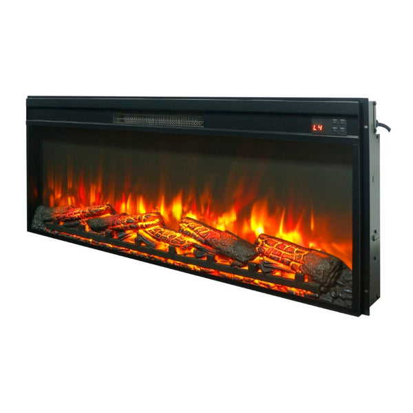 English Elm 42 Inch Ultra Thin Electric Fireplace Insert with Log Set LED Flame and Remote W1769P518078