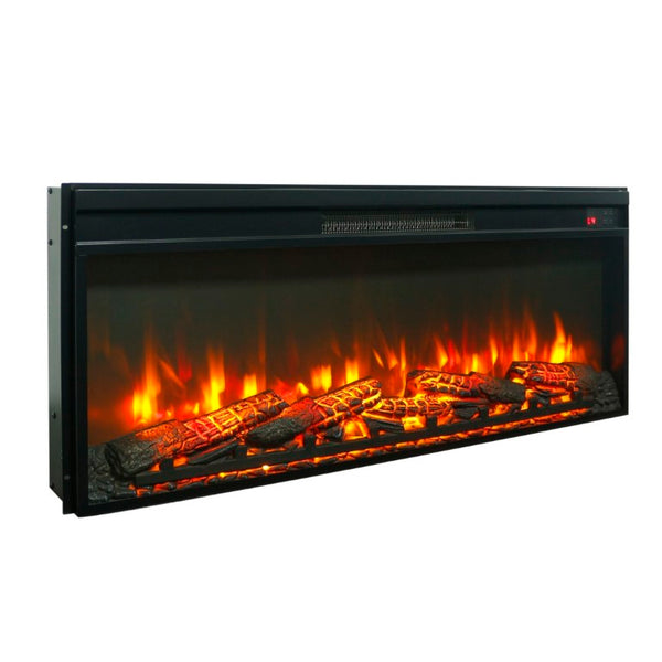 English Elm 42 Inch Ultra Thin Electric Fireplace Insert with Log Set LED Flame and Remote W1769P518078