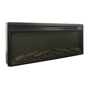 English Elm 42 Inch Ultra Thin Electric Fireplace Insert with Log Set LED Flame and Remote W1769P518078