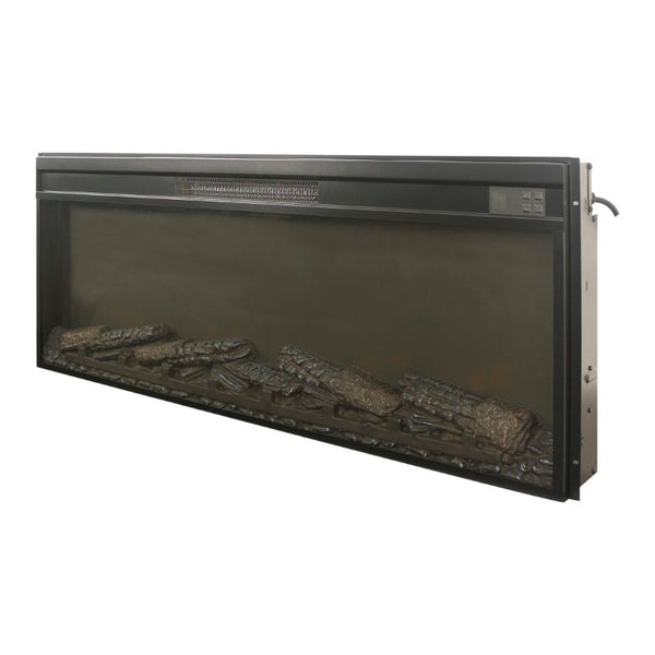 English Elm 42 Inch Ultra Thin Electric Fireplace Insert with Log Set LED Flame and Remote W1769P518078