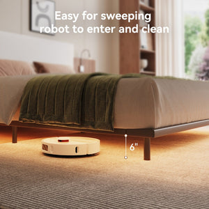 English Elm High-end King Platform Bed Chenille Headboard Led Strip Charging Integrated Nightstands W1793S00058