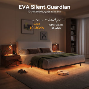 English Elm High-end King Platform Bed Chenille Headboard Led Strip Charging Integrated Nightstands W1793S00058