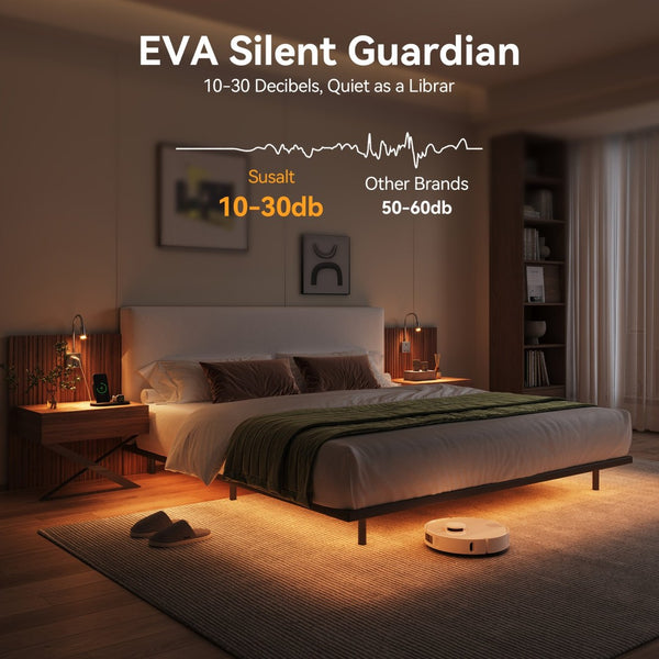 English Elm High-end King Platform Bed Chenille Headboard Led Strip Charging Integrated Nightstands W1793S00058