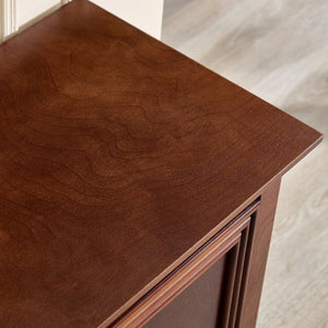 English Elm 47.3 Inch Mid Century Walnut Sideboard with Tapered Legs Three Drawers Dining Storage W1801P454078