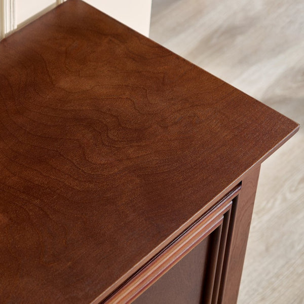 English Elm 47.3 Inch Mid Century Walnut Sideboard with Tapered Legs Three Drawers Dining Storage W1801P454078