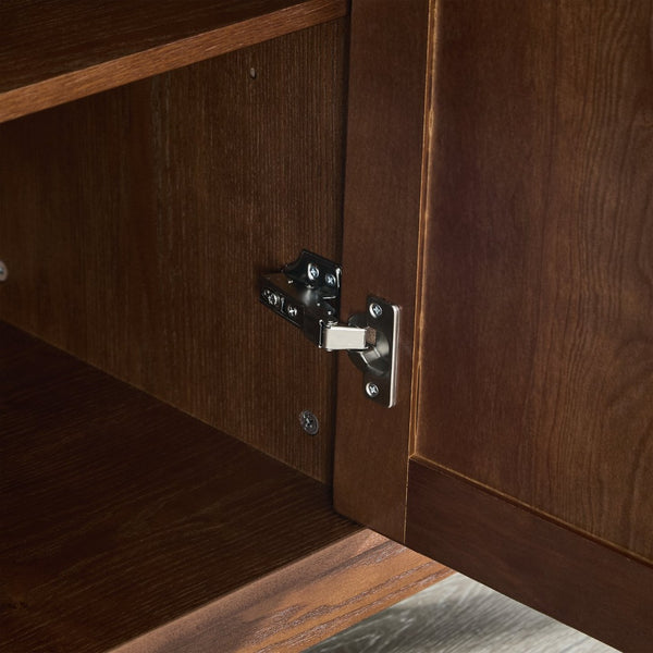 English Elm 44.3'' Mid-century Fluted Sideboard with Push Open Doors and Adjustable Interior Shelving Walnut W1801P457806
