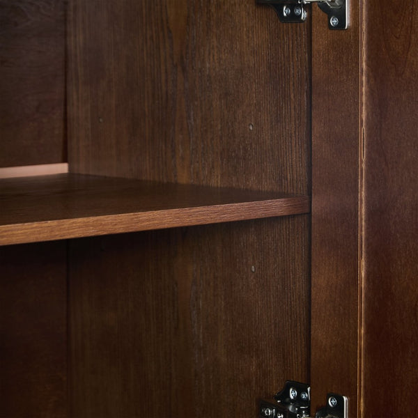 English Elm 44.3'' Mid-century Fluted Sideboard with Push Open Doors and Adjustable Interior Shelving Walnut W1801P457806