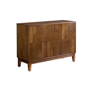 English Elm 44.3'' Mid-century Fluted Sideboard with Push Open Doors and Adjustable Interior Shelving Walnut W1801P457806