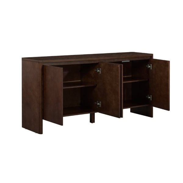 English Elm 61.1 Inch Mid Century Modern Sideboard with Adjustable Shelves Tapered Legs Walnut Tone Walnut W1801P498209