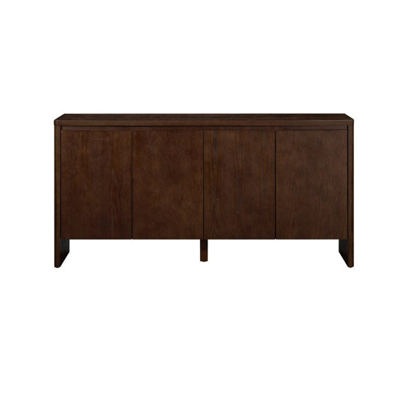 English Elm 61.1 Inch Mid Century Modern Sideboard with Adjustable Shelves Tapered Legs Walnut Tone Walnut W1801P498209