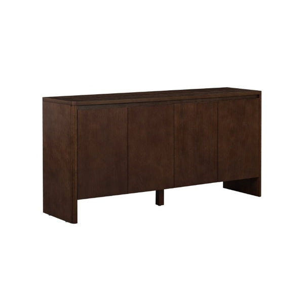 English Elm 61.1 Inch Mid Century Modern Sideboard with Adjustable Shelves Tapered Legs Walnut Tone Walnut W1801P498209
